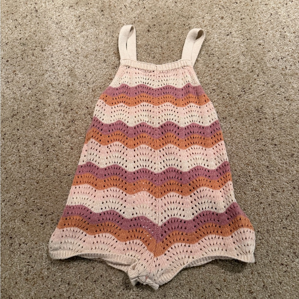 Zara Striped Crochet Jumpsuit Romper